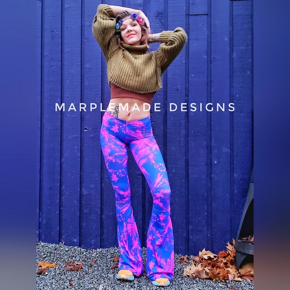 NWT*24x37 flares X Small/ X Long💜MarpleMade Designs  super soft yoga, low rise, - Picture 4 of 16